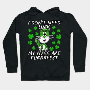 St. Patrick's Day Teacher Cat Hoodie